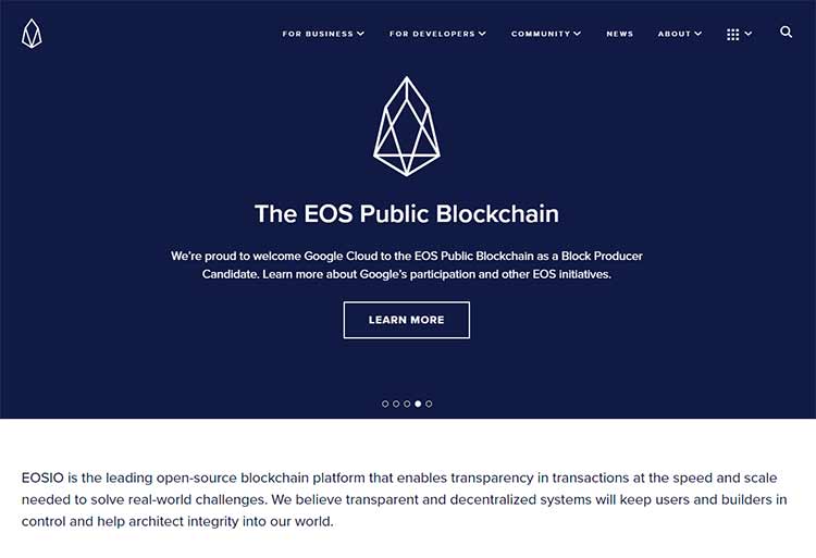 EOS homepage